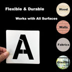 Alphabet Letter and Number Stencils 7 Inch - 40 Pack Large Letters and Numbers Stencil Templates with Signs for Painting on Wood, Reusable Letter Stencils for Chalkboard Signs & Wood Wall Art
