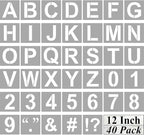 Alphabet Letter and Number Stencils 12 Inch - 40 Pack Large Letters and Numbers Stencil Templates with Signs for Painting on Wood, Reusable Number Letter Stencils for Chalkboard Signs & Wood Wall Art
