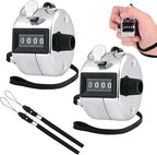 2pcs Tally Counters, 4 Digit Number Resettable Clicker Counter with Nylon Lanyard, Lap Number Counting Clicker for Coaching Knitting Golf Baseball Event, Manual Pitch Counter Clicker with Finger Ring