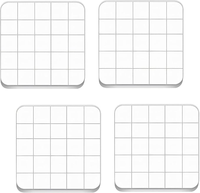 4PCS Acrylic Stamp Block,Square Acrylic Stamping Blocks, with Grid Lines, Clear Stamp Block, for DIY Crafts, Scrapbooking, Card Making, Decorations and Stamping Projects