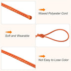 MECCANIXITY Waxed Cord 1mm Waxed Polyester Cord 175 Yard Wax String for Bracelet Making,Necklaces, Beading,Jewelry Making and DIY Crafts(Orange)