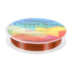 HARFINGTON 30ft Jewelry Wire, 26 Gauge (0.4mm) Brass Craft Soft Metal Tarnish Resistant Copper Beading Wire for Jewelry Making Supplies Crafting, Coffee