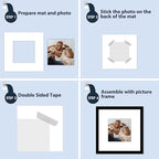 Mat Board Center, Pack of 20, 10x10 for 6x6 White Photo Picture Mats - Acid Free, 4-ply Thickness, White Core - for Pictures, Photos, Framing