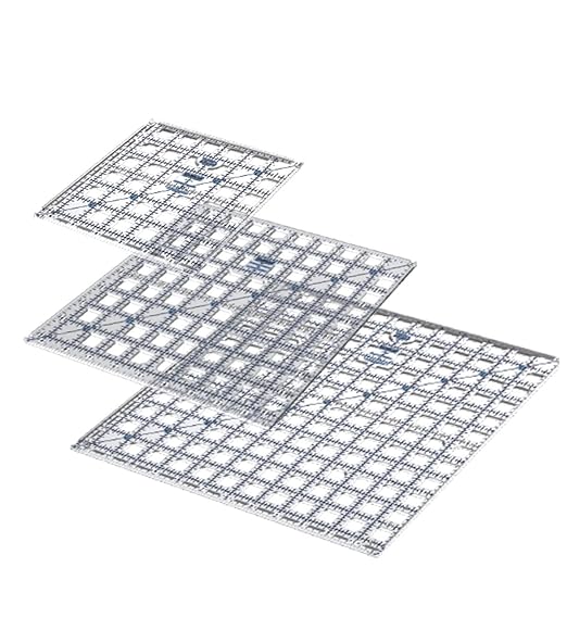 Square Quilting Ruler Set | 3 Square Quilting Rulers | 12.5x12.5, 9.5x9.5, 6.5x6.5 TrueCut Quilting Rulers and Notions