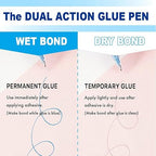 Kuretake Zig 2Way Glue Pen, 15mm Board Tip 2pcs Set, Quick Dry Liquid Stick Marker, for Artists, Crafting, Scrapbooking, Gift Card, Calligraphy, Made in Japan
