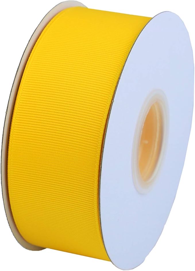 ITIsparkle 11/2" Inch Grosgrain Ribbon 25 Yards-Roll Set for Gift Wrapping Cake Decoration Party Favor Hair Braids Hair Bow Baby Shower Decoration Floral Arrangement Craft Supplies, Maize Ribbon