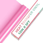 HTVRONT HTV Vinyl Rolls Heat Transfer Vinyl - 12" x 5ft Pink HTV Vinyl for Shirts, Iron on Vinyl for All Cutter Machine - Easy to Cut & Weed for Heat Vinyl Design (Pink)