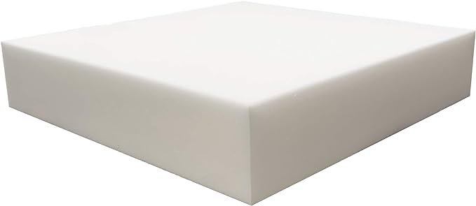 FoamRush 4" H x 24" W x 24" L Upholstery Foam Cushion High Density (Square Foam for Dining Chairs, Chair & Wheelchair Seat Cushion Replacement)
