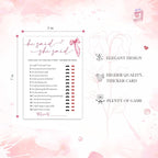 Wedding Shower Games Cards, Guest Who Said It, He Said She Said Game Cards, Bridal Shower Games 25 Guests, Engagement Party Wedding Games for Guests, Pink Ribbon Bow Wedding Party Supplies - E07
