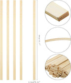 100pcs 15.7x0.35 Inch Strong Natural Bamboo Sticks, Wooden Craft Sticks, Extra Long Sticks, Wood Strips for Craft Projects