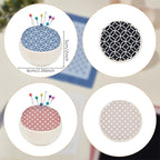 ACRNIGHEET 4 Set Sashiko Pin Cushion Bowls Making Kits, Embroidery Pin Cushion for Sewing, Sewing Pins Cushion, Wooden Base Japanese Traditional Style Sewing Needle Holder, DIY Crafts Home Use