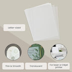 Paper Junkie Vellum Paper - 8.5 x 11 in, 100 Sheets White Translucent - Translucent & Transparent Printer Sheets for Inkjet & Laser - Printable Tracing Paper for Invitations, Sketching & Drawing