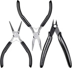 Jewelry Pliers, Cridoz Beading Pliers Set with Needle Nose Pliers, Round Nose Plier and Wire Cutter for Jewelry Making Beading Repair Supplies and Crafting (set of 3)