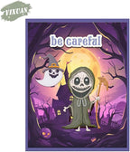 Halloween Clear Silicone stampReusable Stamp with Pumpkins, Skulls, Bats, Santa Claus, and Holiday Designs. Used for Making Cards, scrapbooks, and DIY templates (Halloween Grim Reaper)