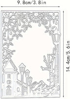 Lapoo Festivals Metal Cutting Die for Scrapbooking - Durable, Cut Stencils for DIY Scrapbook Photo Album Decorative Paper Card, Card Making Supplies, Embossing (Snowflake Street View 3.9 x 5.7 in)