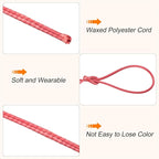 MECCANIXITY Waxed Cord 1.5mm Waxed Polyester Cord 175 Yard Wax String for Bracelet Making,Necklaces, Beading,Jewelry Making and DIY Crafts(Light Red)