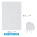 PATIKIL 6061 T651 Aluminum Sheet Metal 16 x 12 x 1/8(0.125") Inch 2Pcs Flat Plain Aluminum Plate Covered Stock with Protective Film, Heat Rectangle 3MM for Lndustry Crafting