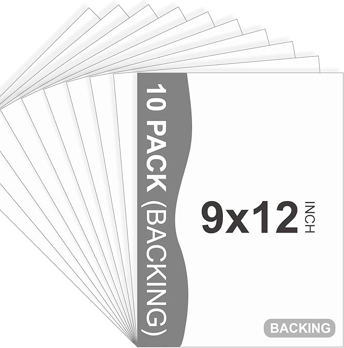 Somime 10 Pack Backing Boards, 9x12 Uncut White Mats Matboards, Acid-Free Backerboards for Art Prints, Ideal for Photos, Pictures, Prints, and Frames