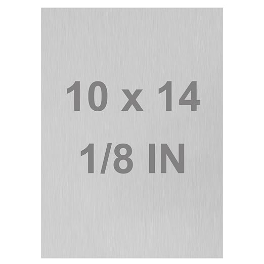 6061 T651 Aluminum Sheet Metal 10 x 14 x 1/8 (0.125”) Inch Flat Plain Aluminum Plate Covered with Protective Film, Heat Treatable Rectangle 3MM Aluminum Metal Plate for Crafting, Industrial