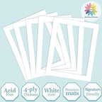 MBC Mat Board Center, 5 Pack 11X14 for 9X12 White Picture Mats Frame Mattes, Bevel Cut, Acid Free, 4-Ply Thickness