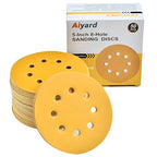 5-Inch 8-Hole Hook and Loop Sanding Discs 600-Grit Random Orbit Sandpaper, 50-Pack