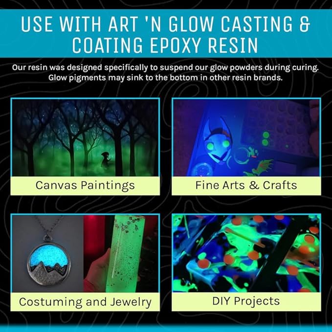 Glow in The Dark Pigment Powder - Neutral and Fluorescent Color for Art Painting, Fine Art, Nail Art Paint, and DIY Crafts - Long Lasting, 10+ Color Options - Neutral Sky Blue - (12 Grams/ .42oz)