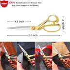 Professional Fabric Scissors，10" Sewing Scissors, Heavy Duty Shears for Fabric,Leather,Raw Materials,Dressingmaking,Upholstery Shears for Dressmakers Students Office Crafting