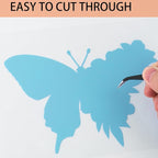 HTVRONT Light Blue Permanent Vinyl, 12" x 40 FT Adhesive Permanent Vinyl Roll for All Cutting Machine, Silhouette, Cameo Cutters, Signs, Scrapbooking, Craft, Die Cutters (Glossy Light Blue)