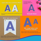 209 Pcs 3" Purple Bulletin Board Letters & Numbers, Capital Letters, Numbers, Punctuation, US Made Card Stock Punch Out Letters for Poster, Bulletin Board, Classroom - Precut Letters & Numbers
