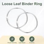 PATIKIL 2.2" x 2.4" Loose Leaf Binder Rings, 30 Pcs Metal Book Rings Nickel Keychain Ring for Paper Index Cards Flash Card Notebook Rings Office Home Book Binder, Silver Tone