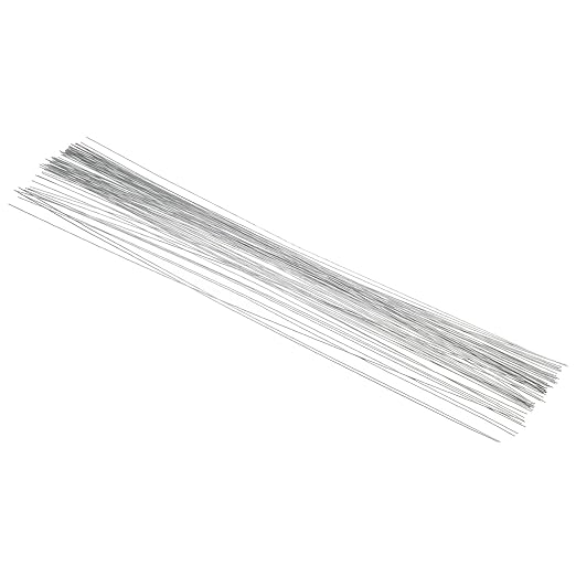 PATIKIL 24 Gauge 16" Floral Stem Wire, 100 Pcs Paper Wrapped Iron Artificial Flower Stem Accessories for DIY Bouquet Stem and Craft Decoration, Silver