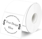 White Square Thermal Labels Stickers 2" x 2", Self-Adhesive Waterproof Square Direct Thermal Labels Stickers, Perforation Line Design