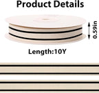 10 Yards × 3/5 Inch Black Natural Cotton Ribbon, Double Sided Webbing Straps Ribbons, Birthday Wedding Valentines Ribbons for Crafting, DIY Sewing, Gift Wrapping