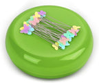 Oukitoymer Magnetic Pin Cushion with 100pcs Butterfly Head Straight Pins, Bobby Pin Holder for Sewing, Magnet Needle Cushion, Paper Clip Collector, Secure Pin Storager, Sewing & Quilting Accessories