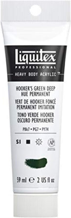 Liquitex Professional Heavy Body Acrylic Paint, 2-oz (59ml) Tube, Hooker’s Green Deep Hue Permanent