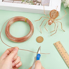 BENECREAT 32.81 Feet Solid Copper Wire, 14 Gauge Round Soft Pure Wire for Jewelry Making, Craft Gem Wrapping