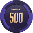 SLOWPLAY Godel Clay Poker Chips, 14 Grams Heavyweight Clay Composite, 40mm Large Chips in Bulk, Pack of 50 with Denomination of 500