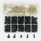 120 Pieces Locking Crochet Stitch Markers for Crocheting Knitting Clip Yarn Row Markers Tapestry Needles and 300 Pieces Safety Eyes