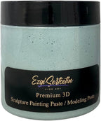 3D Sculpture Painting Paste|Texture Paste|Decorative Plaster|Ready to Use|Unique Colors|Ideal for Artwork|Stencil|Flowers|Texture|Art Relief|New Formula| 6 oz (Metallic Aqua)