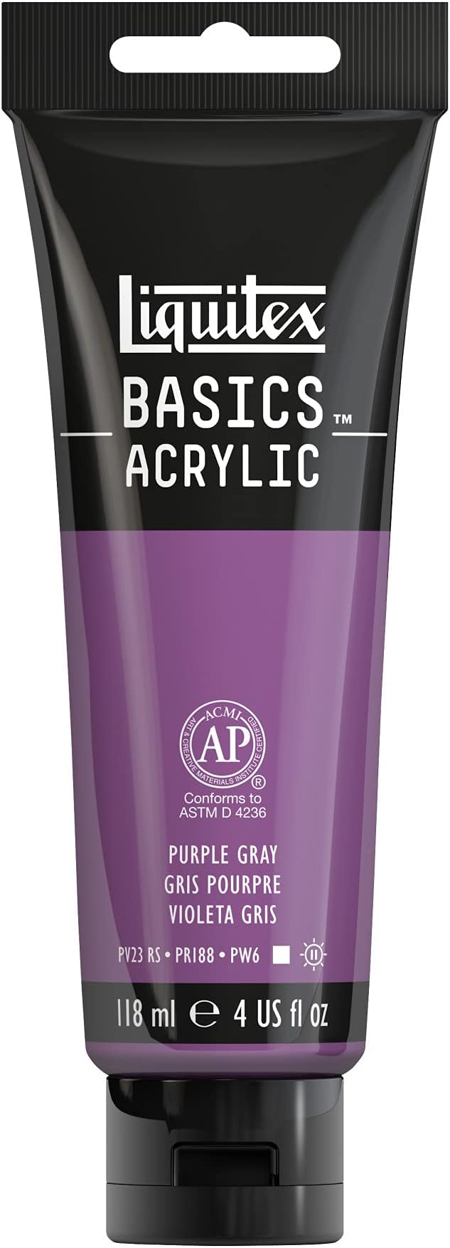 Liquitex BASICS Acrylic Paint, 118ml (4-oz) Tube, Purple Gray