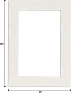 Pack of Ten Acid Free 8x10 Mats Bevel Cut for 5x8 Photos - Oyster Shell White Precut Matboards With Backing Boards and Self Seal Photo Mat Bags For Pictures, Photos, Framing - 4-ply Thickness