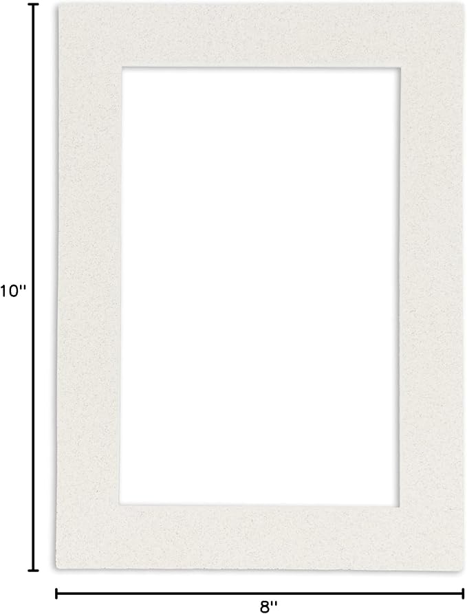 Poster Palooza Pack of TEN 8x10 Mats Bevel Cut for 6x8 Photos - Acid Free Oyster Shell White Precut Matboards For Pictures, Photos, Framing - 4-ply Thickness