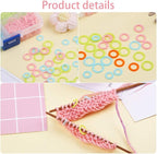 LUNARM 380 Pieces Colorful Knitting Stitch Markers Rings, Stitch Markers Rings(S/M/L) with Portable Storage Box for Sewing DIY Knitting Handcrafts