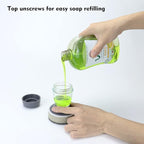 Dish Brush with Soap Dispenser, Kitchen Scrub Brush for Dishes Pots Pans Sink Cleaning, Scrub Sponge Dish Scrubber with Holder Set (Grey Handle & Scrub Sponge)