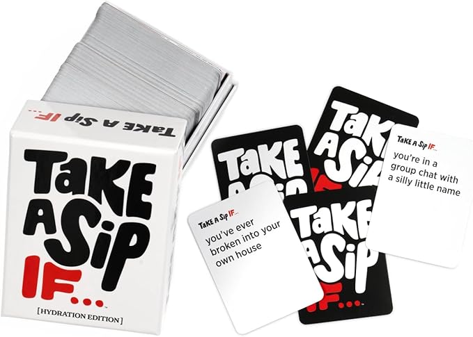 Take A Sip If… [Hilarious Party Game for Adults, Perfect for Game Night, Ice Breakers, Conversation Starter, Great for Chill Nights or Big Groups, Fun Gift for Friends, Halloween]