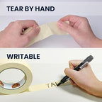 TAPEBEAR General Purpose Masking Tape 1.5 Inch x 60 Yards, Beige White Painters Tape for Painting, Labeling, DIY Arts Crafts, Home Office School Projects, 36 Rolls