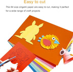 A4 Origami Paper Orange 100 Sheets, 8.27×11.7 inch Double Sided Color Easy Fold Big Origami Paper A4 Colored Copy Papers Thin 70gsm for Beginners, DIY handwork Art and Craft Projects (210 x 297 mm)