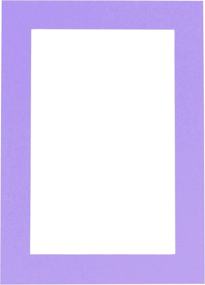 Poster Palooza 8.5x11 Mat Bevel Cut for 7x9 Photos - Acid Free Light Purple Precut Matboard - For Pictures, Photos, Framing - 4-ply Thickness