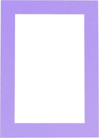 Pack of 25 Acid Free 8x10 Mats Bevel Cut for 5.5x8.5 Photos - Light Purple Precut Matboards With Backing Boards and Clear Photo Mat Bags For Pictures, Photos, Framing - 4-ply Thickness