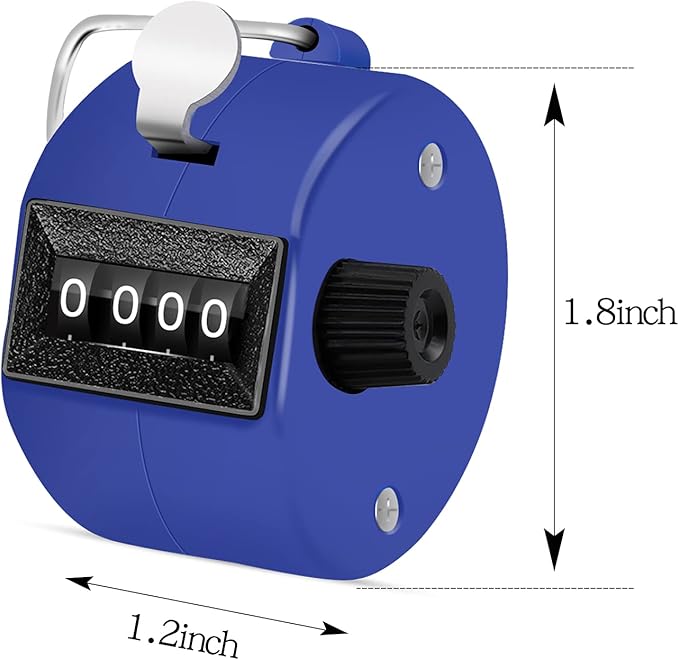 12 Pcs Hand Tally Counter 4-Digit Lap Counter Clicker, Manual Mechanical Handheld Pitch Click Counter with Finger Ring for School Golf & Knitting Row Croche